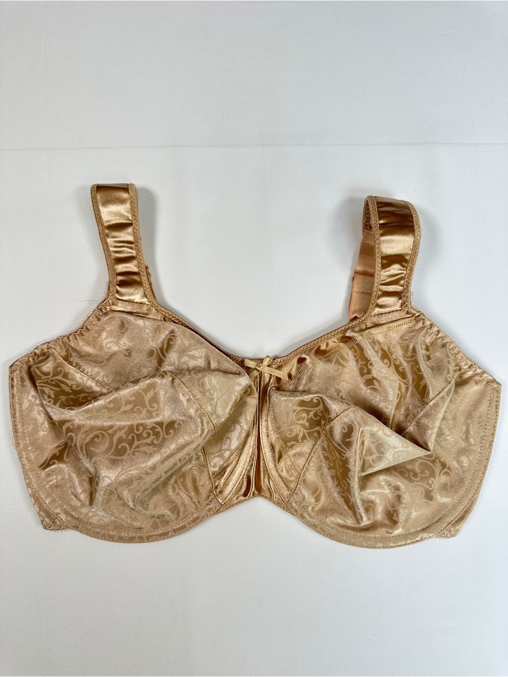 Bali Satin Tracings Full Coverage Minimizer Bra Beige 38DDD NWOT